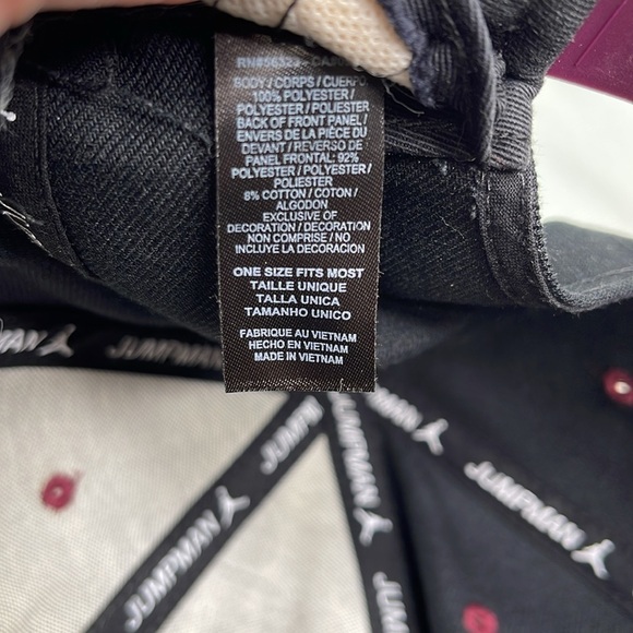 Jordan Nike Jumpman Bordeaux Print Bill Snap Back Hat Black Multicolor Brim O/S - Picture 8 of 10